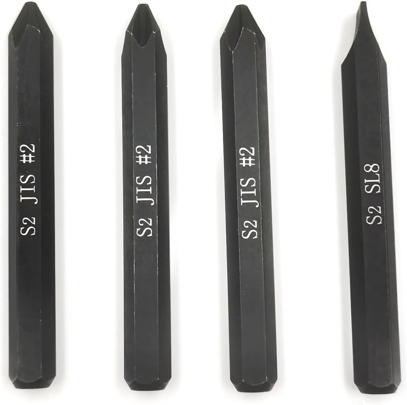 Yrsssa JIS B4633 Impact Screwdriver Bits For Impact Driver, 5/16" Hex Shank, S2 Alloy Steel,75mm Long- Ideal for Japanese Automotive & Motorcycle Repairs (JIS #2x3+SL8) - Image 1